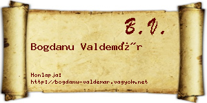 Bogdanu Valdemár névjegykártya
